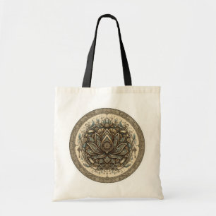 Bolso De Tela Mandala de Loto Sagrado Arte Espiritual Vintage