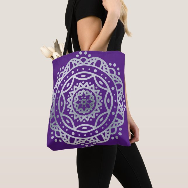 Bolso De Tela Mandala de plata (Detalle)