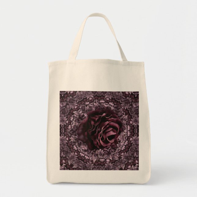 Bolso De Tela Mandala de rosa  (Frente)
