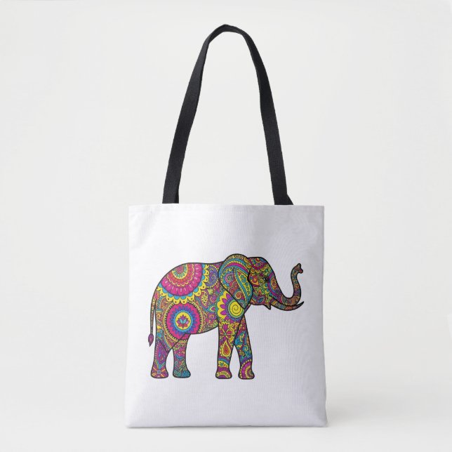 Bolso De Tela Mandala Elephant Tote Bag  (Anverso)