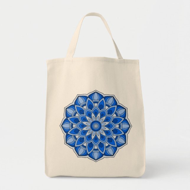 Bolso De Tela Mandala en azul (Frente)