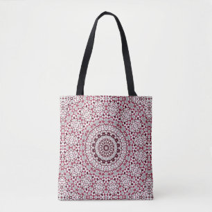 Bolso De Tela Mandala es gris borgoña