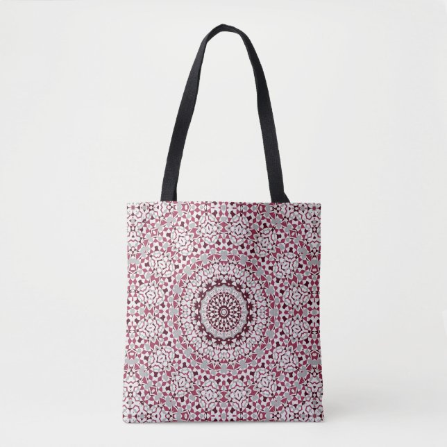 Bolso De Tela Mandala es gris borgoña (Anverso)