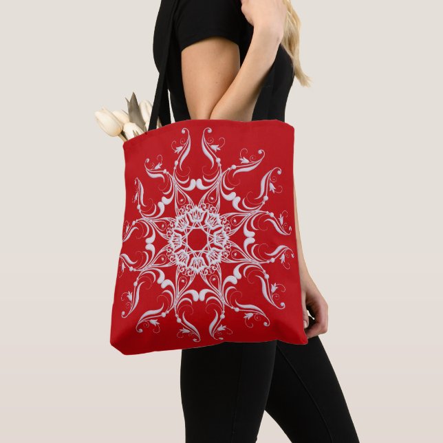 Bolso De Tela Mandala floral añeja barroca (Detalle)