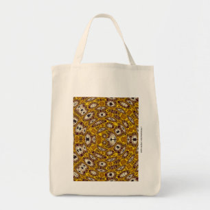 Bolso De Tela Mandalá Floral Dorado Patrón Boho