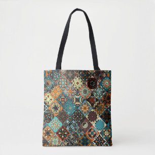 Bolso De Tela Mandala floral étnica sin fisuras. Colorido m