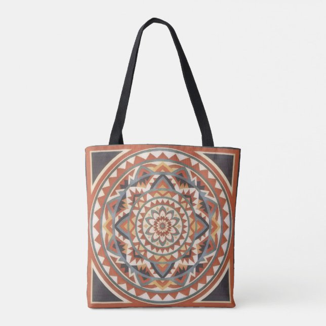Bolso De Tela Mandala moderna del suroeste (Reverso)