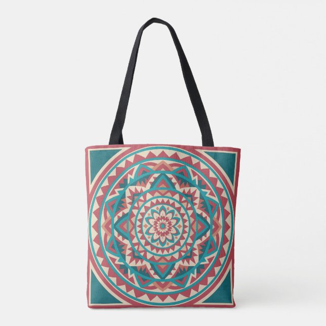 Bolso De Tela Mandala moderna del suroeste (Reverso)
