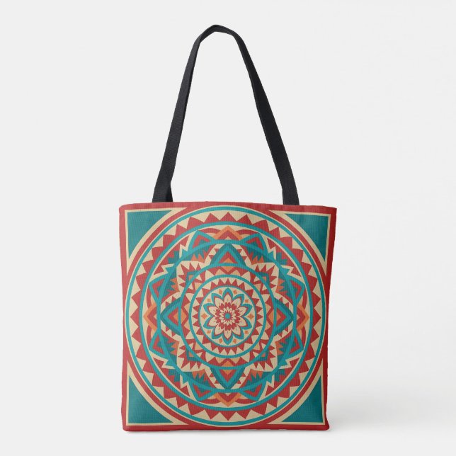 Bolso De Tela Mandalá moderno del suroeste (Reverso)