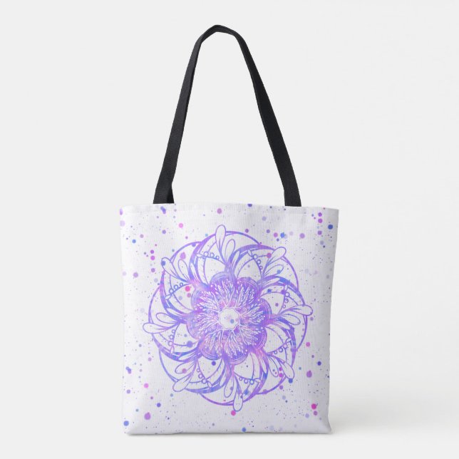 Bolso De Tela Mandala morada (Reverso)