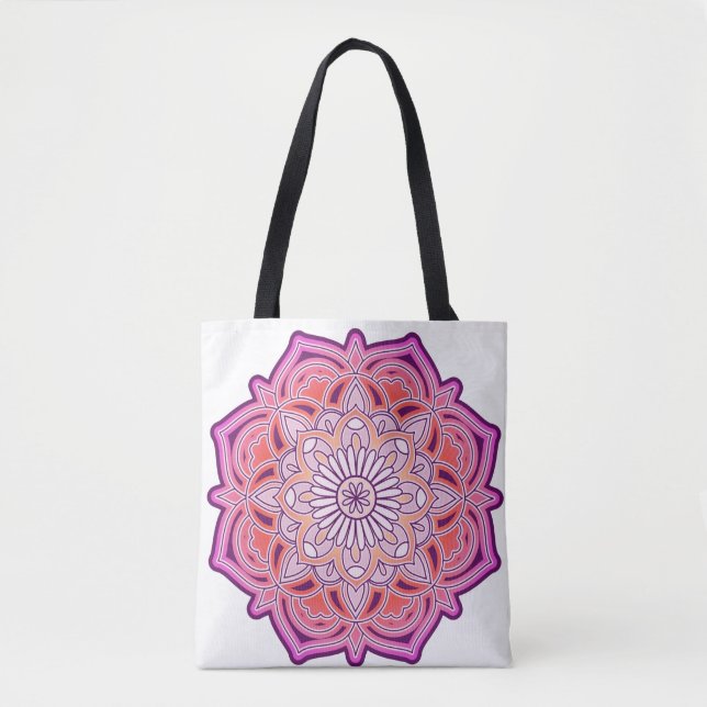 Bolso De Tela Mandala rosada (Anverso)