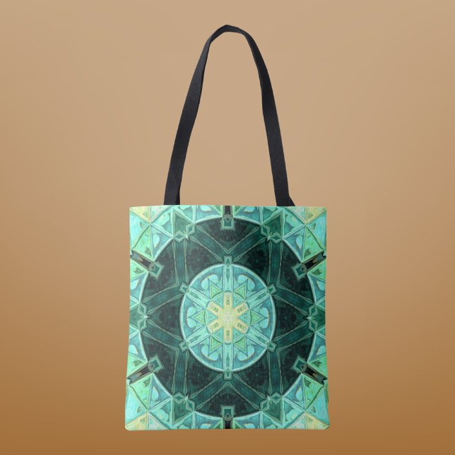 Bolso De Tela Mandala Verde azulada y amarilla (Subido por el creador)
