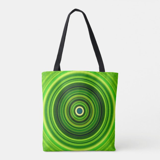 Bolso De Tela Mandala verde geomagnética (Reverso)