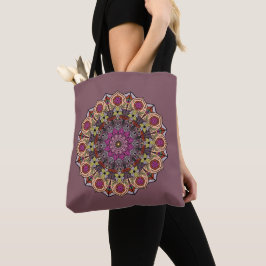 Bolso De Tela Mandalas 12 Hojas de Otoño Naranja Malva -