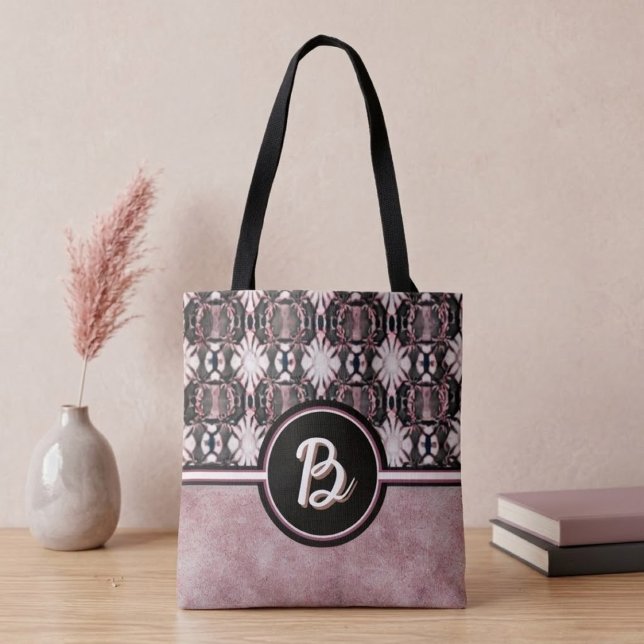 Bolso De Tela Mandalas conectadas rosadas y negras (Subido por el creador)