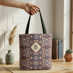 Bolso De Tela Mandalas Conectantes Turquesa, Amarillo y Marrón