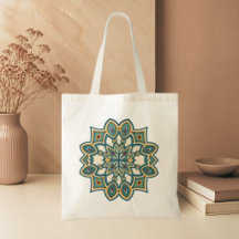 Mandalas de Flor Azul Verde