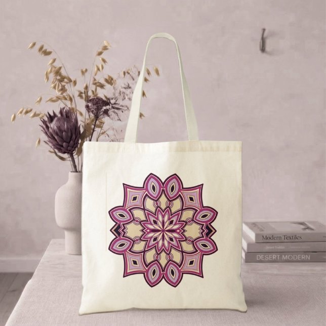 Bolso De Tela Mandalas de Flor Rosa (Subido por el creador)