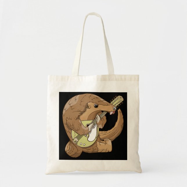 Bolso De Tela Mandolin Lover Pangolin jugando Mandolin (Frente)