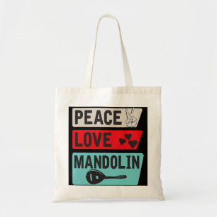 Bolso De Tela Mandolin Lover Peace Love Mandolin Bluegrass Music