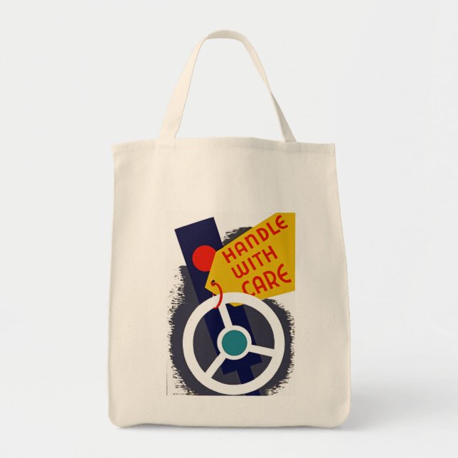 Bolso De Tela Manejar con cuidado (Frente)