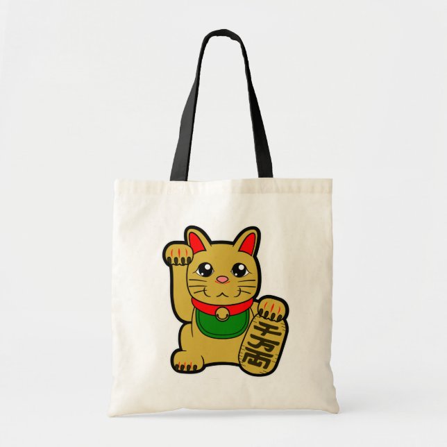 Bolso De Tela Maneki Neko: Gato afortunado de oro (Frente)
