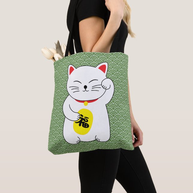 Bolso De Tela Maneki Neko Lucky Cat (Detalle)
