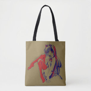 Bolso De Tela Manga americana Neko Catgirl Kawaii Anime