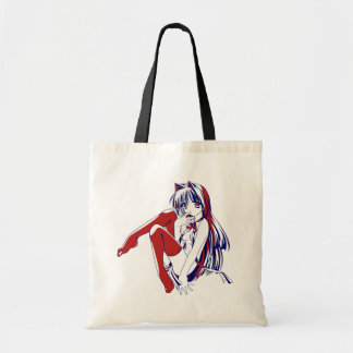 Bolso De Tela Manga americana Neko Catgirl Kawaii Anime