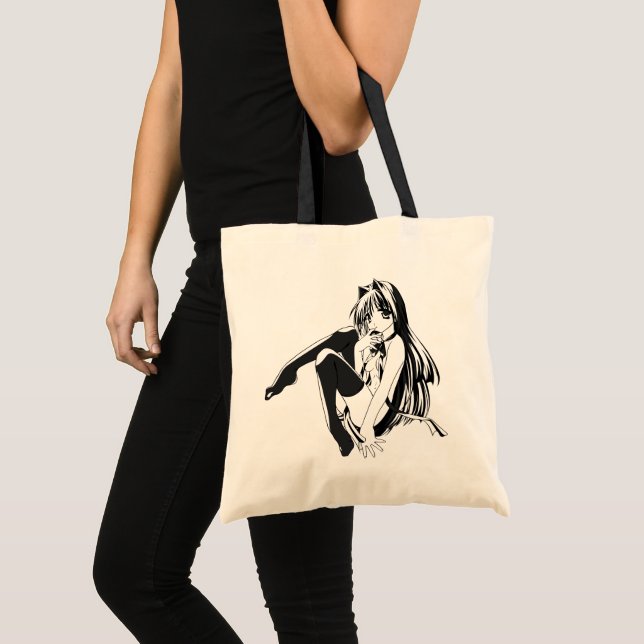 Bolso De Tela Manga, Neko Catgirl Furry Kawaii Loli (Anverso (producto))