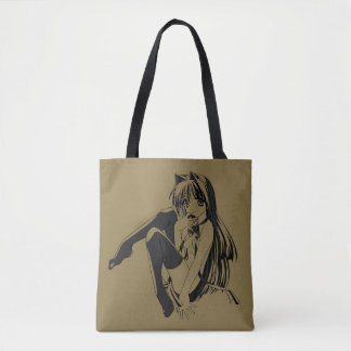 Bolso De Tela Manga, Neko Catgirl Furry Kawaii Loli