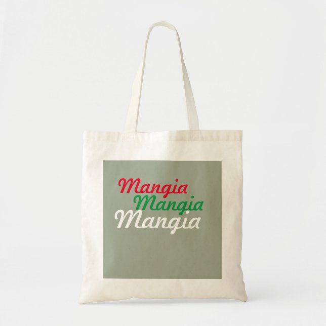 Bolso De Tela Mangia Mangia Mangia (Frente)