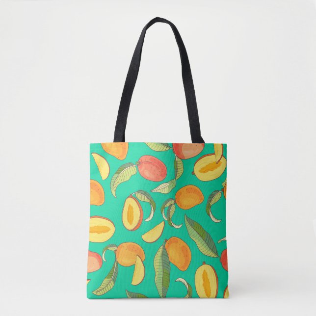 Bolso De Tela Mango Medley: Patrón de fruta tropical (Anverso)