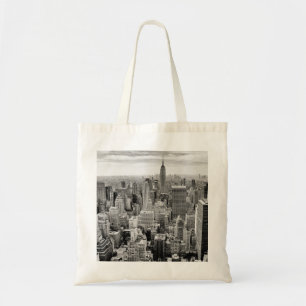 Bolso De Tela Manhattan, Nueva York (panorama en blanco y negro)