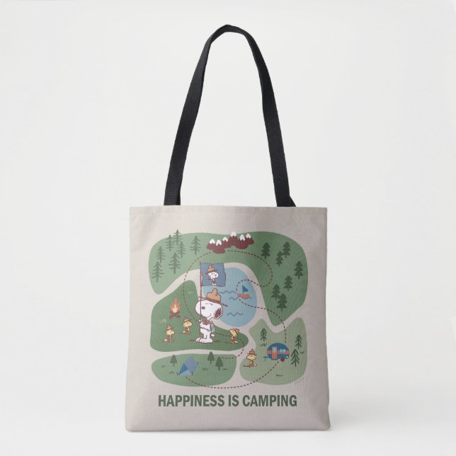 Bolso De Tela Maní | Mapa del campamento Snoopy & Woodstock (Anverso)