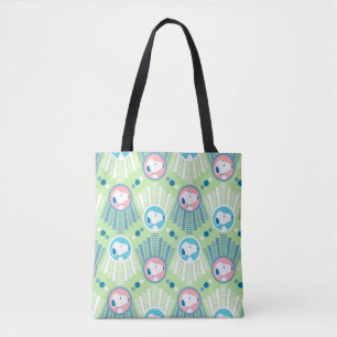 Bolso De Tela Maní   Patrón de sueños de decoro verde de la Mint