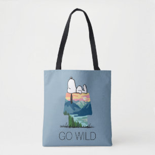 Bolso De Tela Maní Snoopy Dog House Sunrise