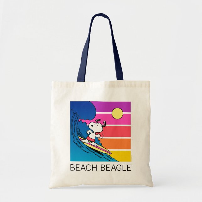 Bolso De Tela Maní | Snoopy Surfing (Frente)