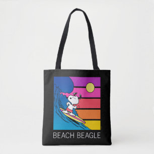 Bolso De Tela Maní Snoopy Surfing