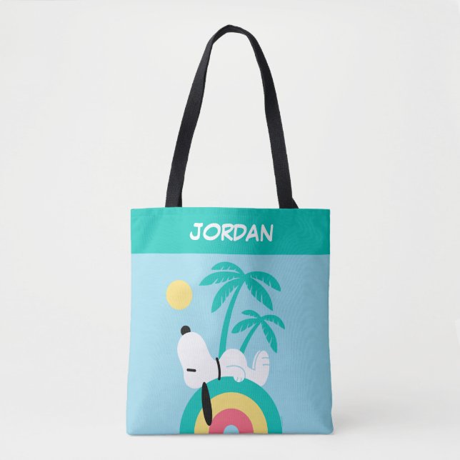 Bolso De Tela Maní | Sueños de Deco Snoopy | Añadir su nombre (Anverso)