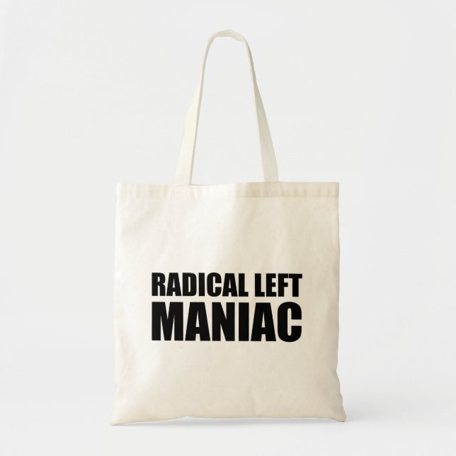 Bolso De Tela Maniaco radical de izquierda gracioso contra Trump (Frente)