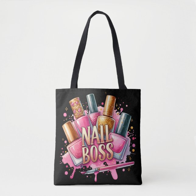 Bolso De Tela Manicurista del jefe de las uñas manicurista manic (Anverso)