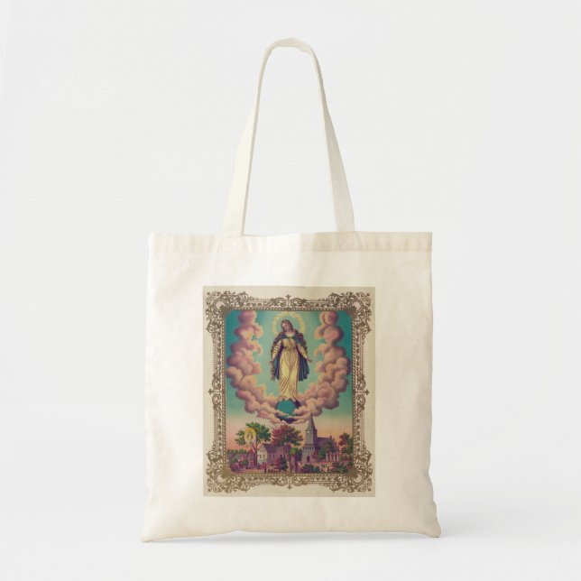 Bolso De Tela Manifestaciones milagrosas de la Virgen María 1879 (Frente)