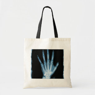 Bolso De Tela Mano azul del esqueleto de la radiografía