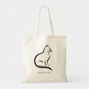 Bolso De Tela Mano de mascota negra personalizada Gato lindo per