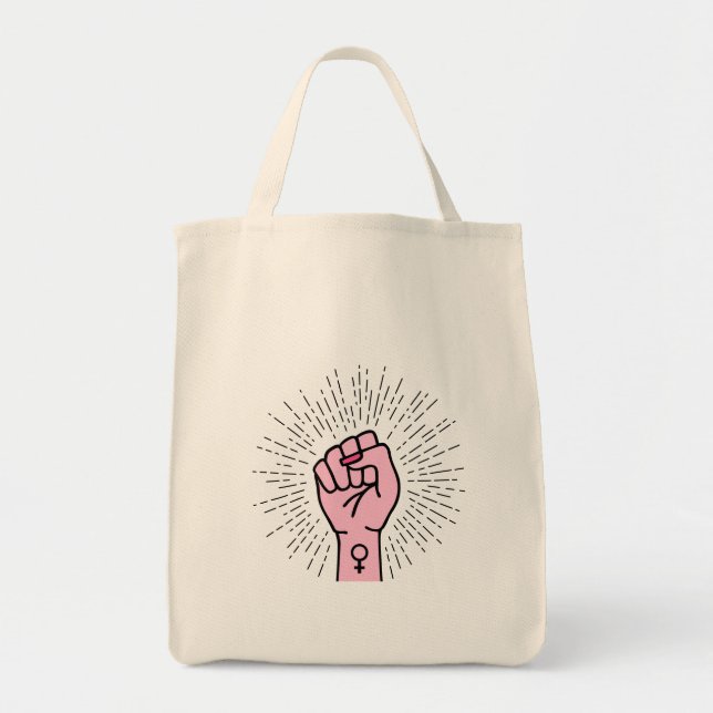 Bolso De Tela Mano feminista con símbolo femenino (Frente)