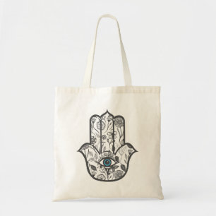 Bolso De Tela Mano floral dibujada mano simple de Hamsa