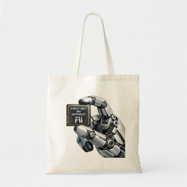 Bolso De Tela Mano Robot (Frente)