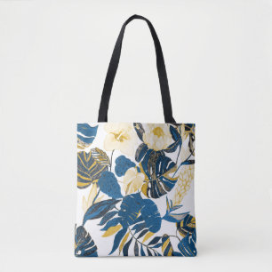Bolso De Tela Mano tropical dibujada: Patrón creativo sin foco