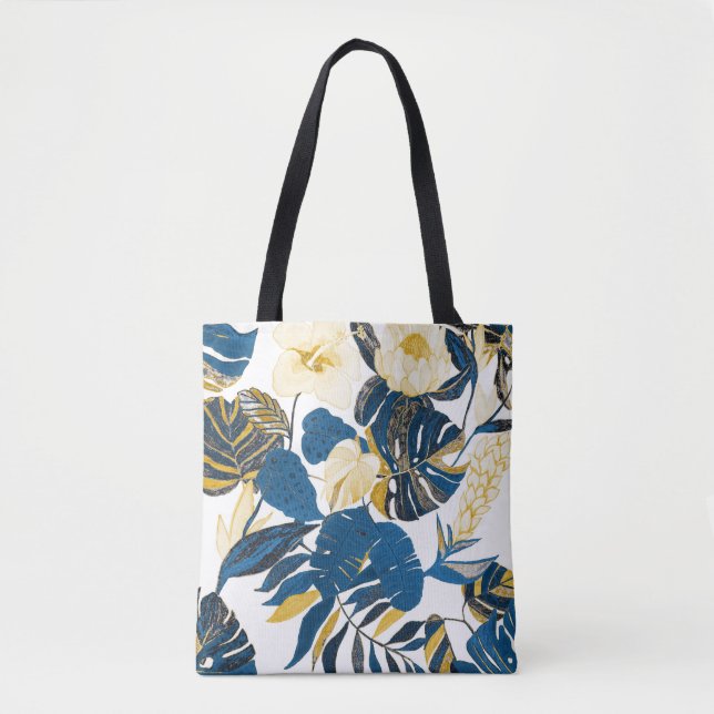 Bolso De Tela Mano tropical dibujada: Patrón creativo sin foco (Anverso)